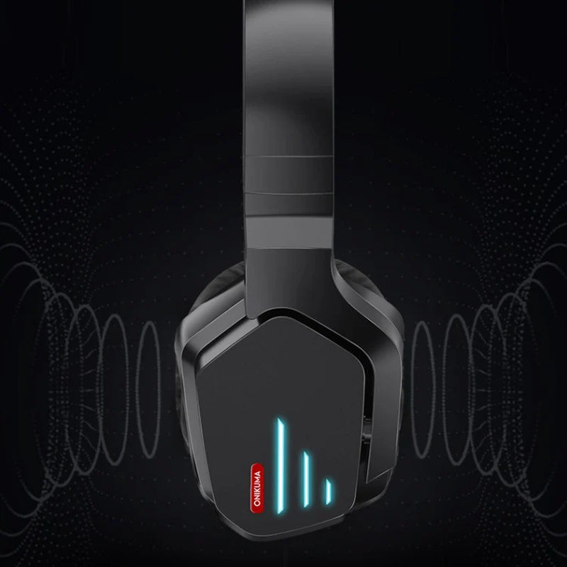 Wireless Gaming Headset with Noise Canceling Stereo Sound and LED Lights