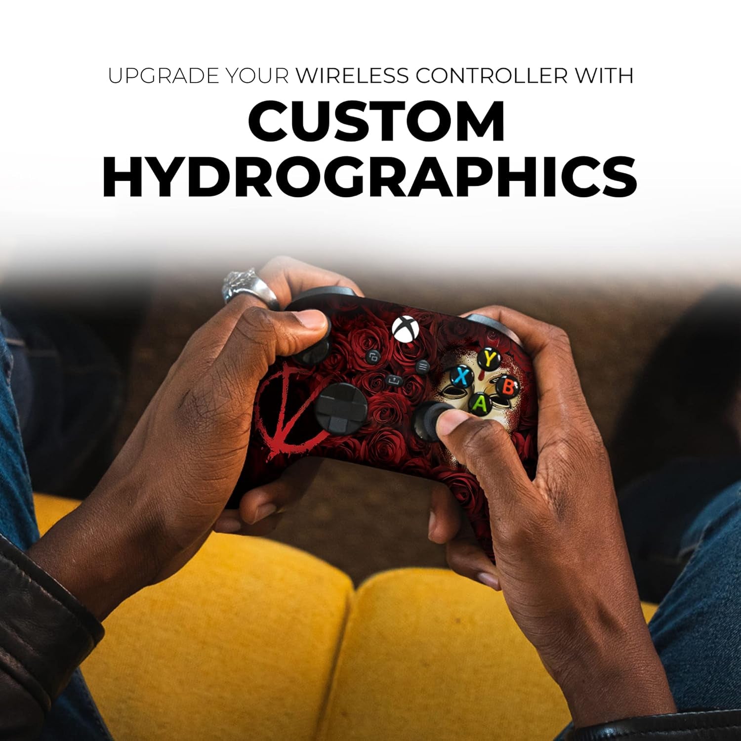 V for Venddeta Custom X-Box Controller Wireless Compatible with X-Box One/Series X/S Proudly Customized in USA with Permanent HYDRO-DIP Printing(Not JUST a SKIN) (MODDED)