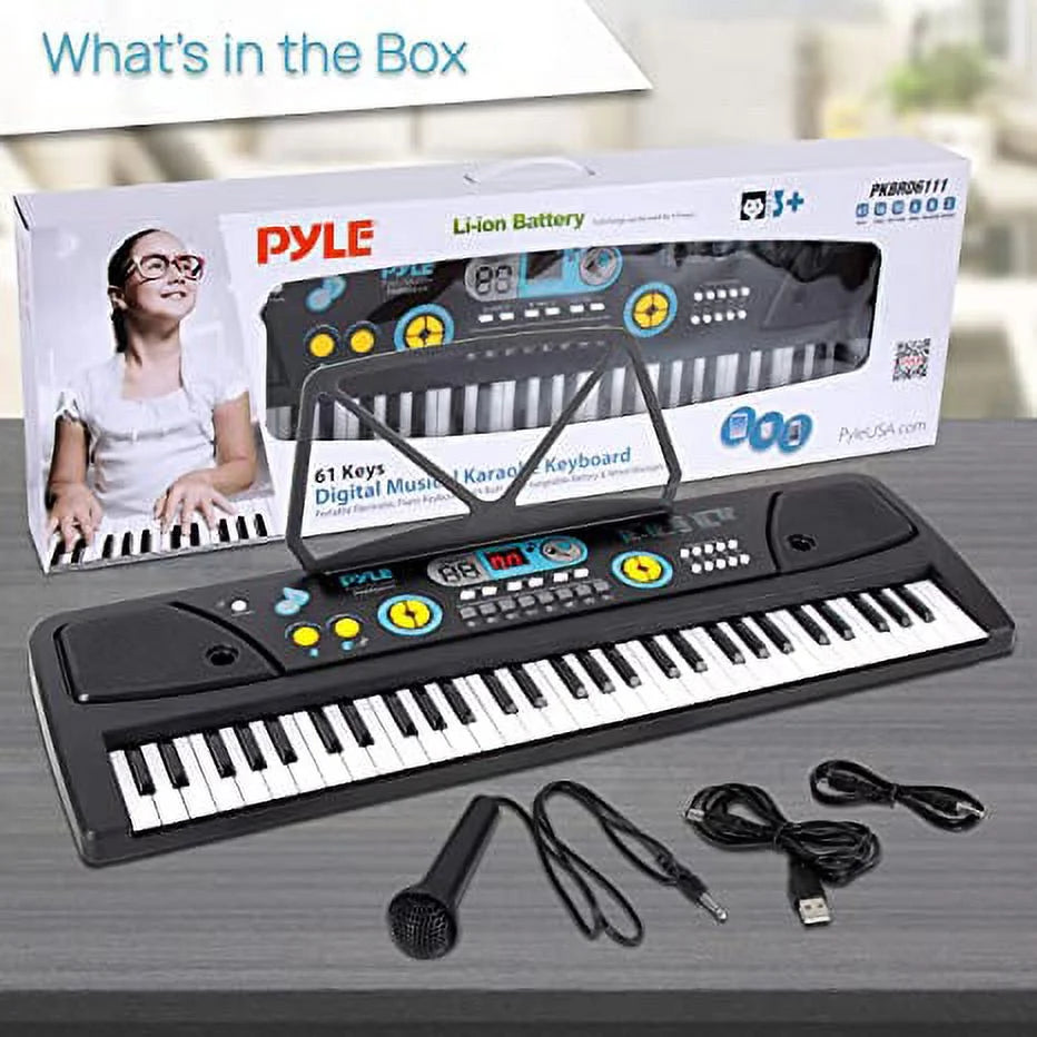 PKBRD6111 Electronic 2-In-1 Streaming Karaoke Portable Piano Keyboard