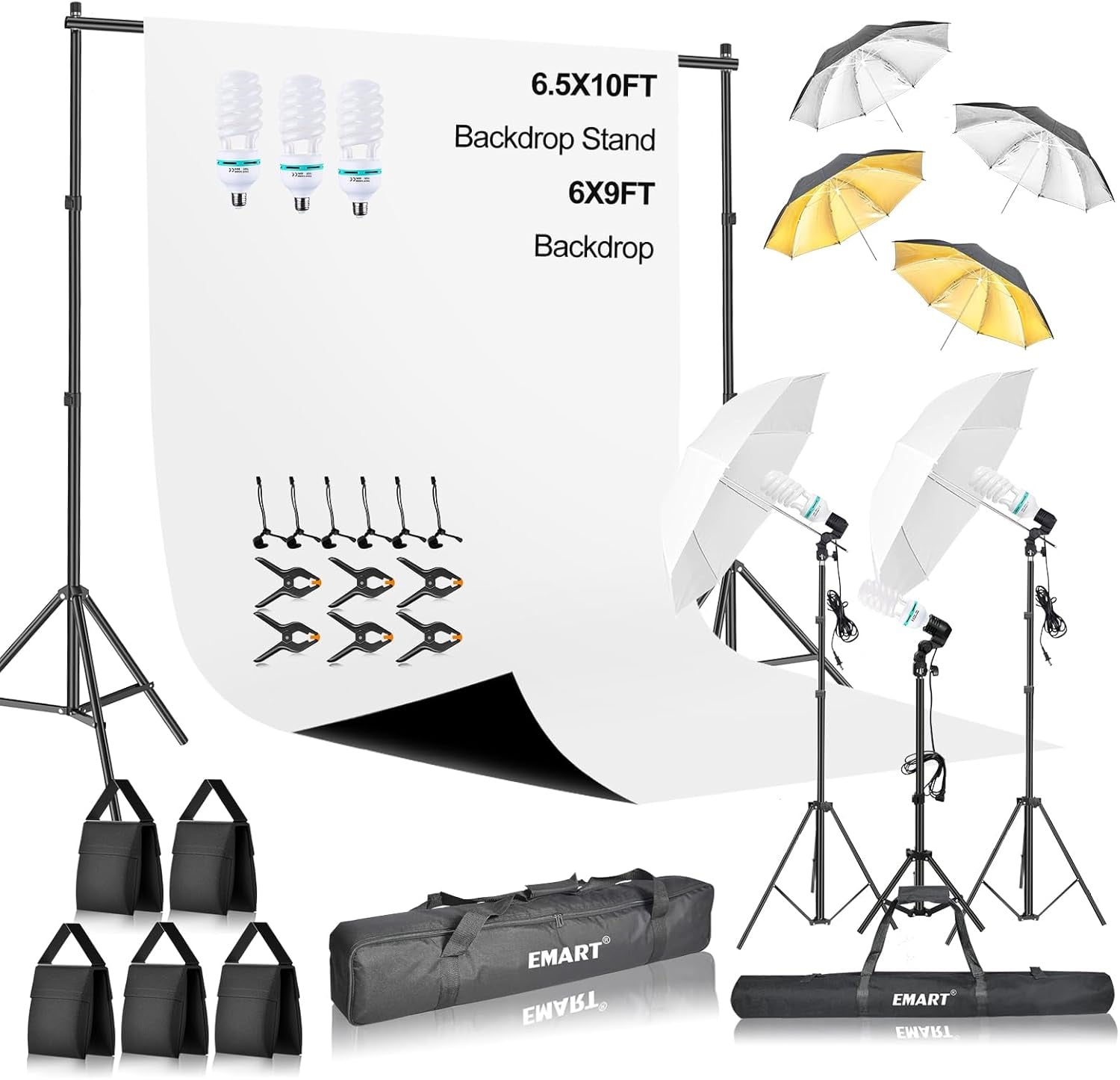 Photo Video Studio 7 X 10Ft Green Screen Backdrop Stand Kit, Photography Background Support System with 6 X 9Ft 100% Cotton Muslin Chromakey Curtain