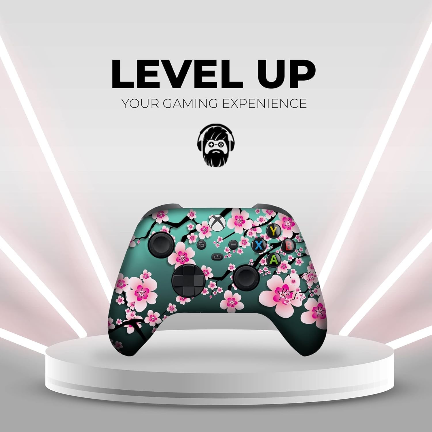 Cherry Blossom Custom X-Box Controller Wireless Compatible with X-Box One/Series X/S Proudly Customized in USA with Permanent HYDRO-DIP Printing(Not JUST a SKIN) (MODDED)