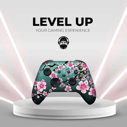 Cherry Blossom Custom X-Box Controller Wireless Compatible with X-Box One/Series X/S Proudly Customized in USA with Permanent HYDRO-DIP Printing(Not JUST a SKIN) (MODDED)