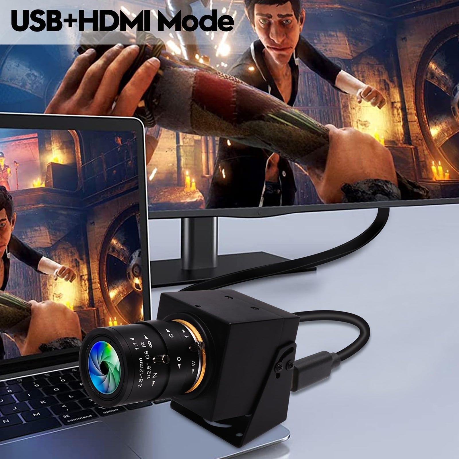 HDMI USB Camera 4K IFWAETR USB Webcam for Live Streaming 30FPS 4X Optical Zoo...