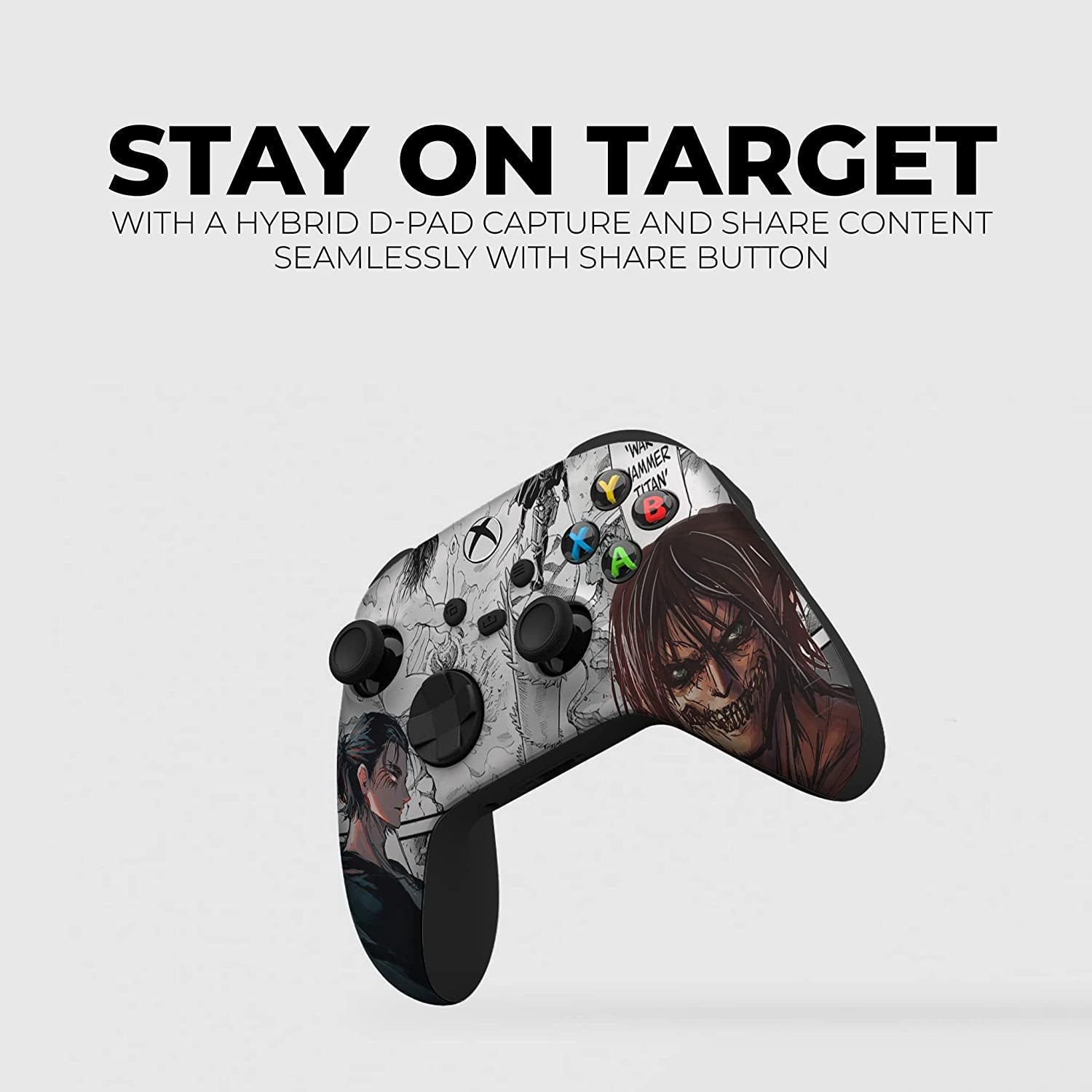 Attackk on Titan Custom X-Box Controller Wireless Compatible with X-Box One/X-Box Series X/S by  | Proudly Customized in USA with Permanent HYDRO-DIP Printing(Not JUST a SKIN) (MODDED)