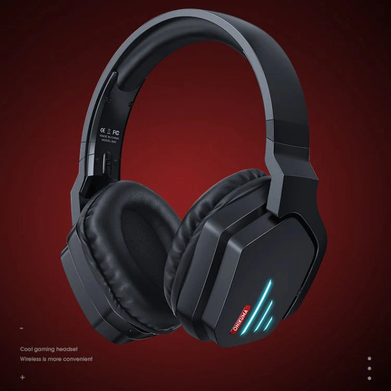 Wireless Gaming Headset with Noise Canceling Stereo Sound and LED Lights