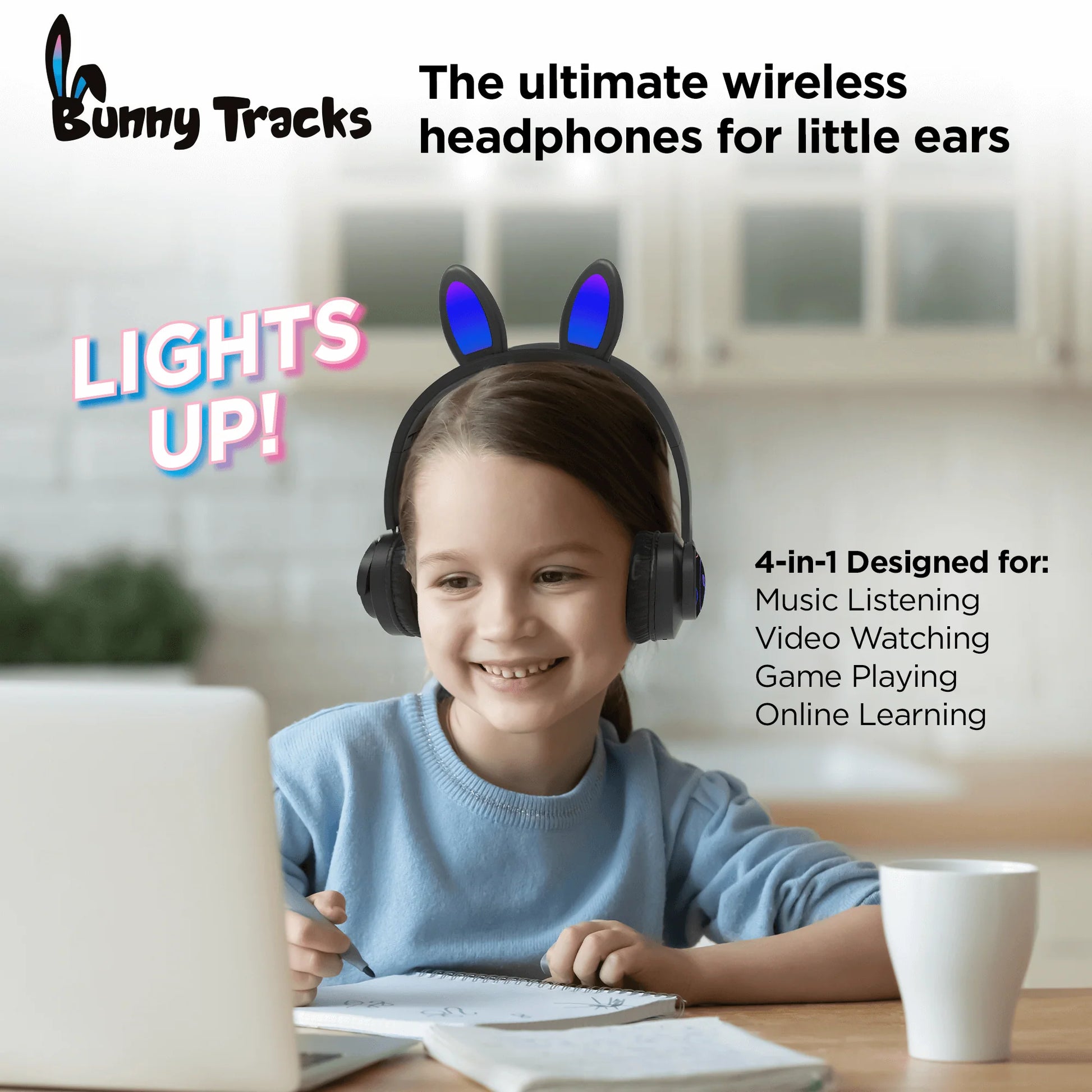 Hypergear Bunny Tracks Wireless Light-Up Headphones