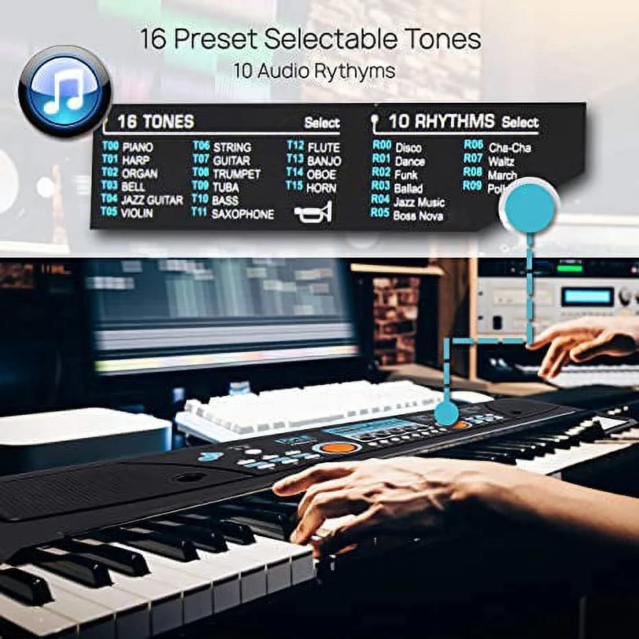 PKBRD6111 Electronic 2-In-1 Streaming Karaoke Portable Piano Keyboard