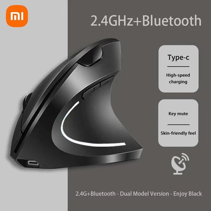 Xiaomi Wireless Vertical Mouse Bluetooth 2.4Ghz Ergonomics Gaming Mouses 1600DPI Adjustable Offices Optical Electronic Keyboards