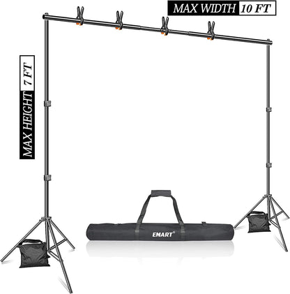 Photo Video Studio 7 X 10Ft Green Screen Backdrop Stand Kit, Photography Background Support System with 6 X 9Ft 100% Cotton Muslin Chromakey Curtain