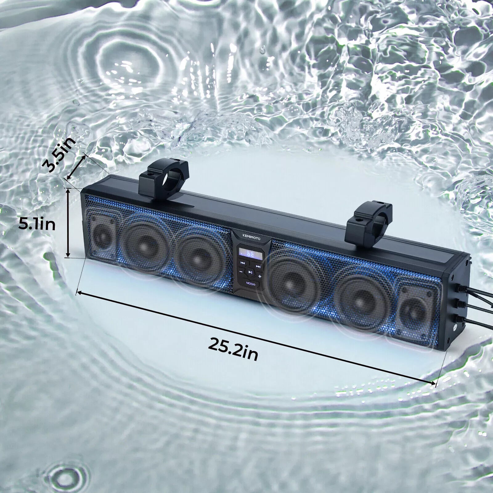 B0117-01801BK 26'' RGB ATV UTV Sound Bar Bluetooth Vehicle Speakers