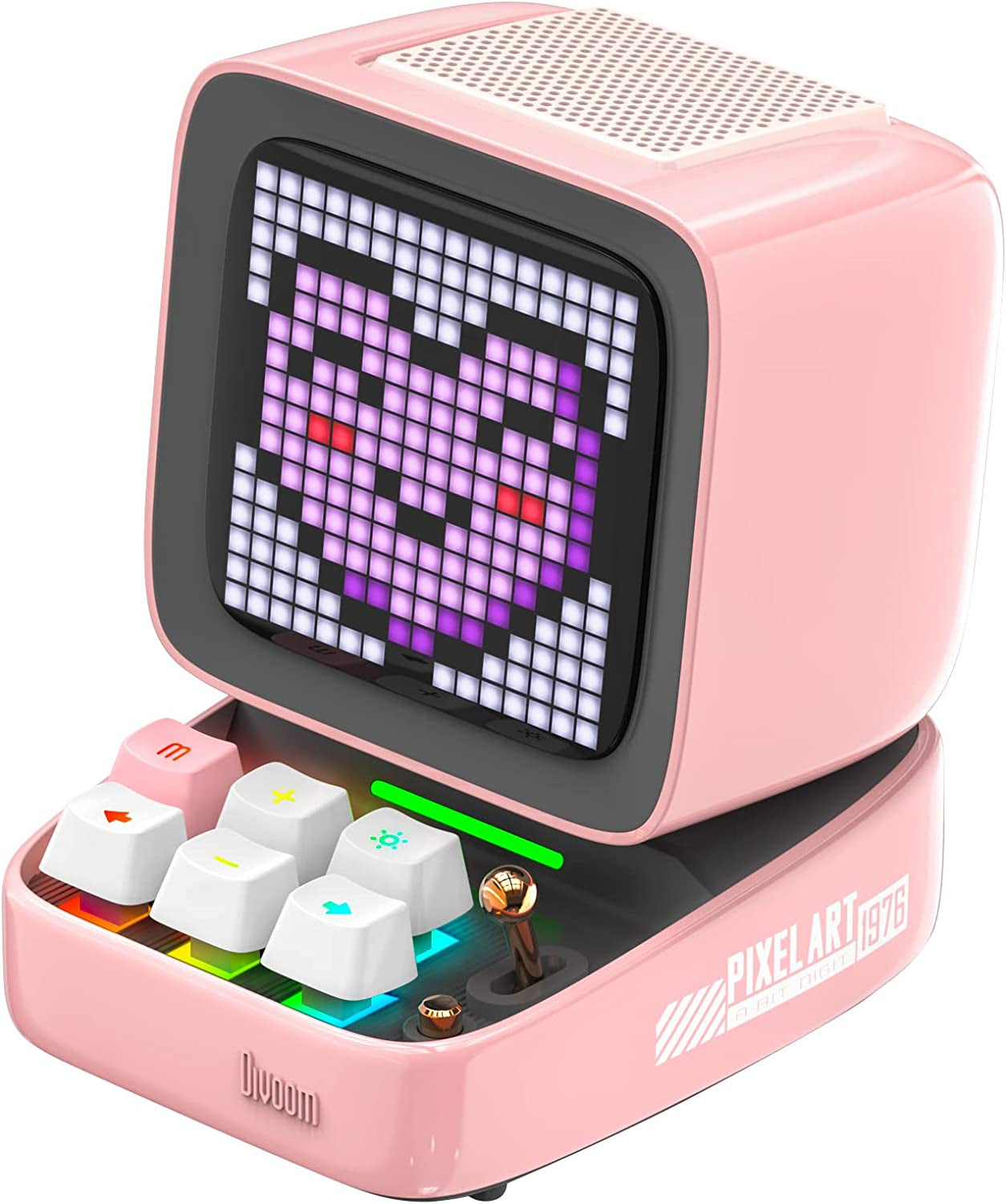Ditoo Programmable Pixel Art Led-Bluetooth-Speaker Showing-Clock Emoji DIY Design for Home Wedding Party Decoration with Wireless App Control (Green)