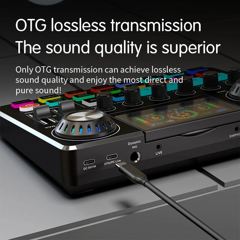 Live Broadcast Blog Equipment Live Sound Card with Microphone Set Bluetooth Audio Recording Mixer for Computer Live Streaming