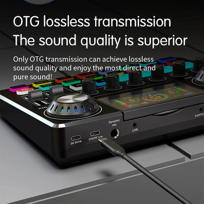 Live Broadcast Blog Equipment Live Sound Card with Microphone Set Bluetooth Audio Recording Mixer for Computer Live Streaming
