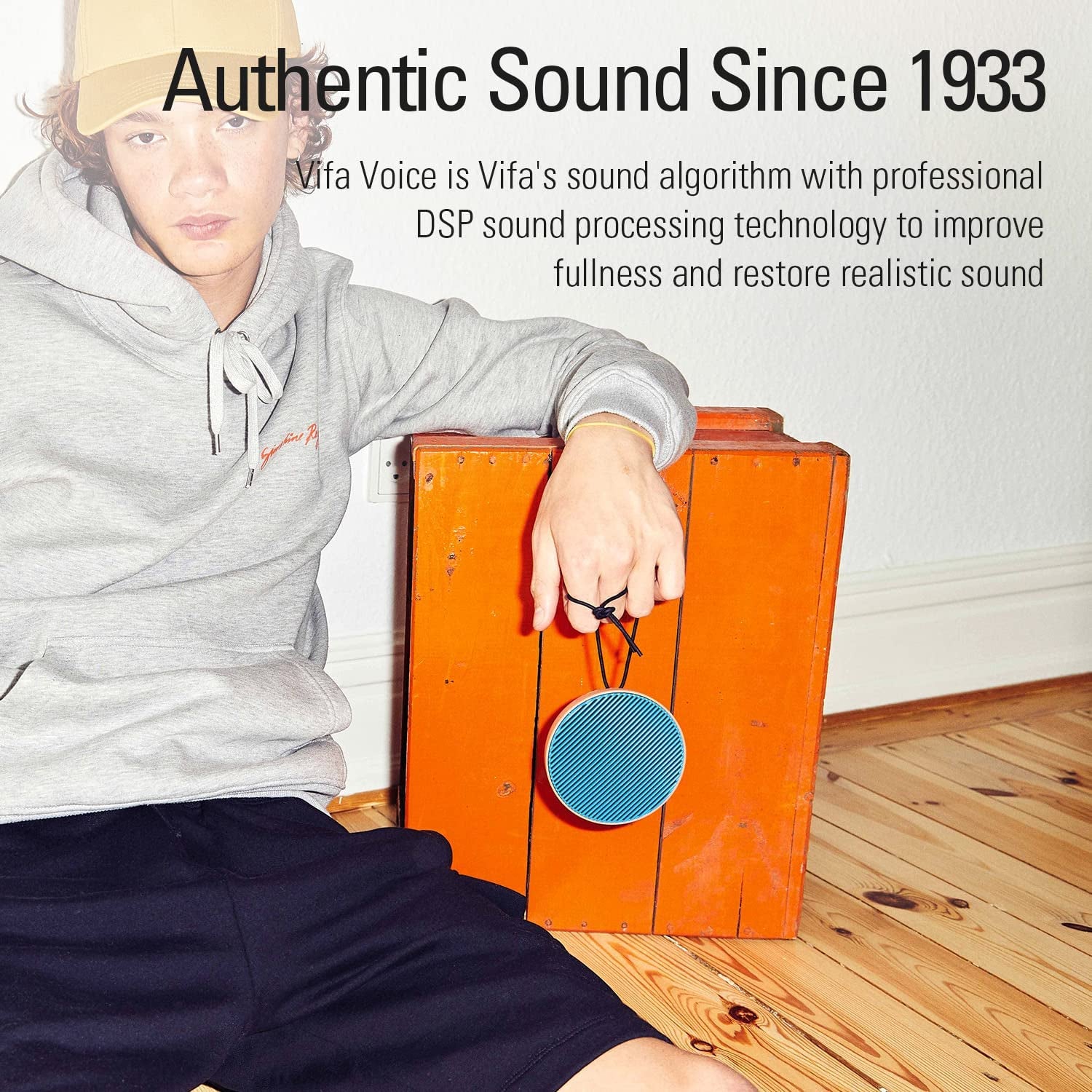 City Bluetooth Speaker, Portable Wireless Loudspeaker, Bluetooth 5.0 / Dual Pairing / IPX4 Waterproof, Hifi Audio & Built-In Mic Mini Speakers for Travel and Party (Stone Grey)