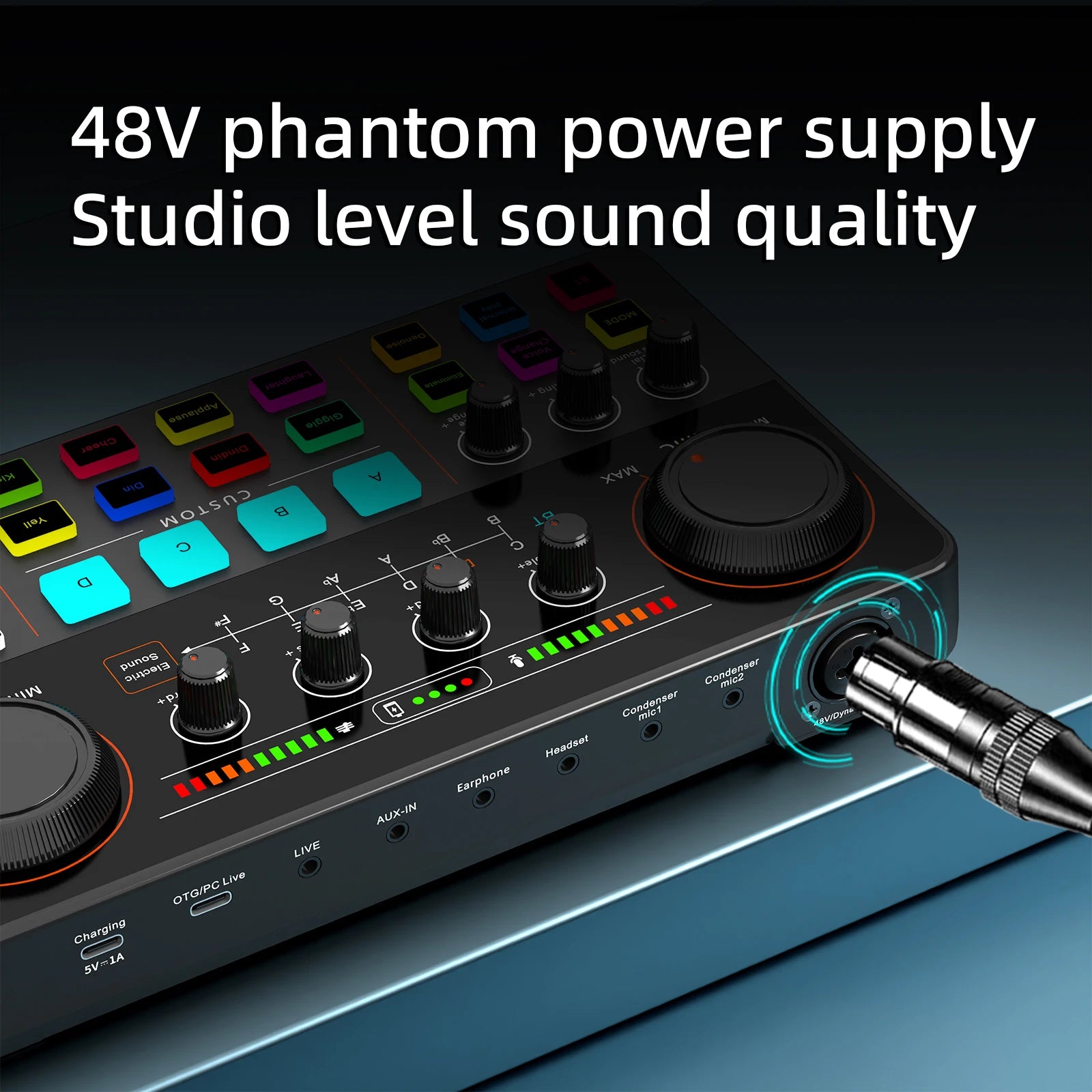 Bluetooth-Compatible Live Sound Card Streaming Mixer Sound Card Audio for Game Voice Podcast Live Streaming Podcast Accessories