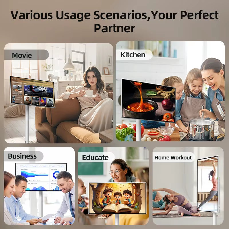 Verified Suppliers Floor Standing Portable Tv Live Streaming Equipment Interactive Lcd Display for Tiktok Electronic Smart Tvs