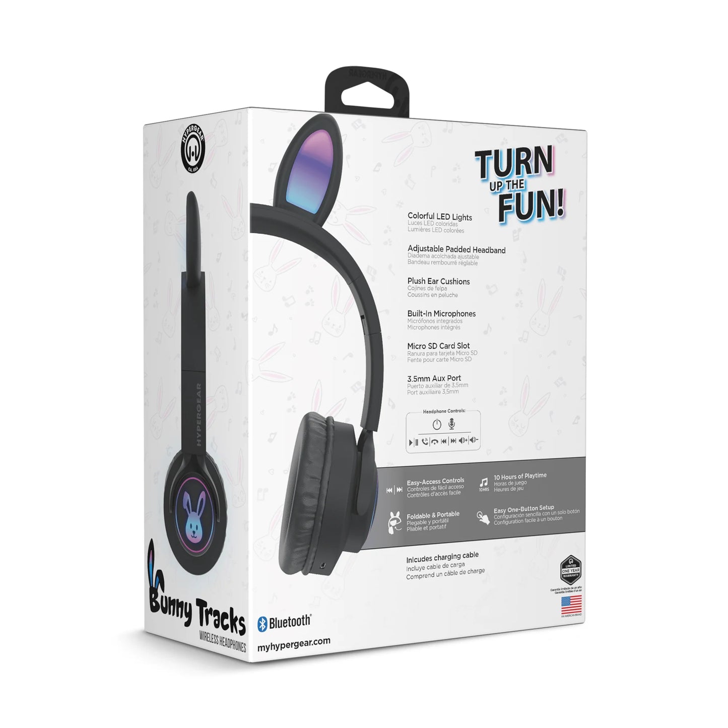 Hypergear Bunny Tracks Wireless Light-Up Headphones