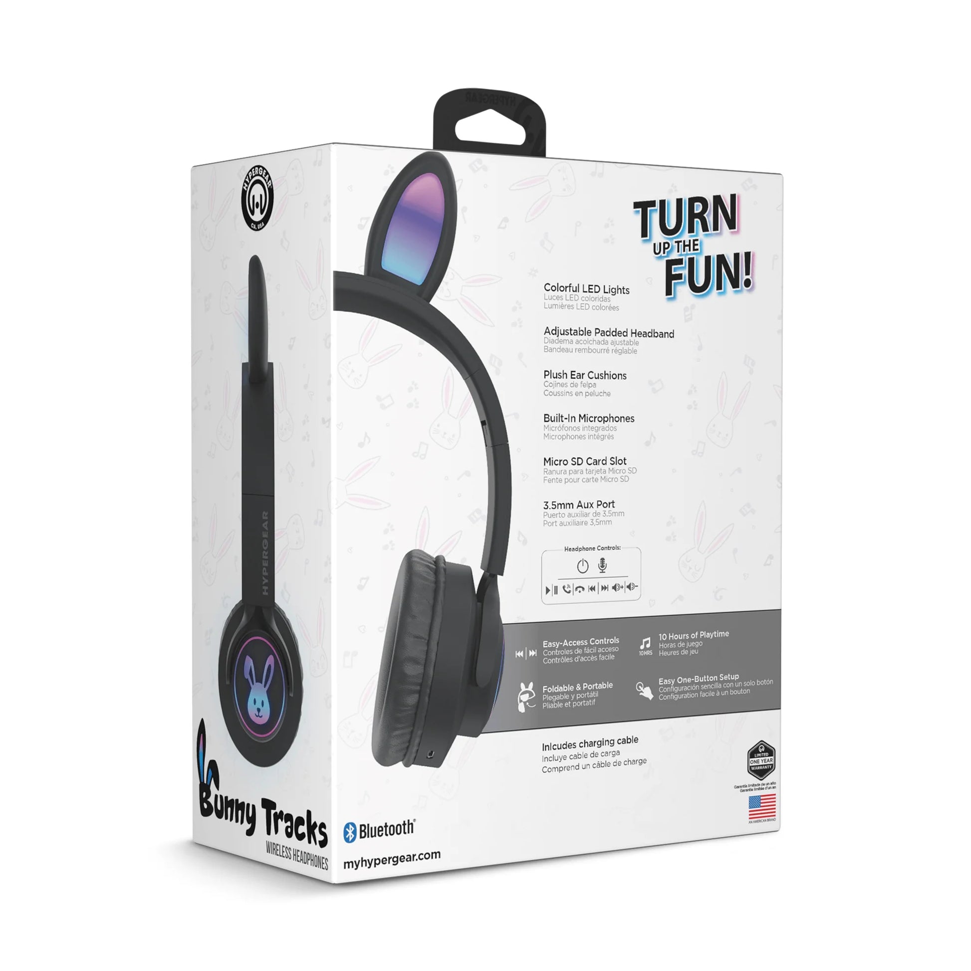 Hypergear Bunny Tracks Wireless Light-Up Headphones