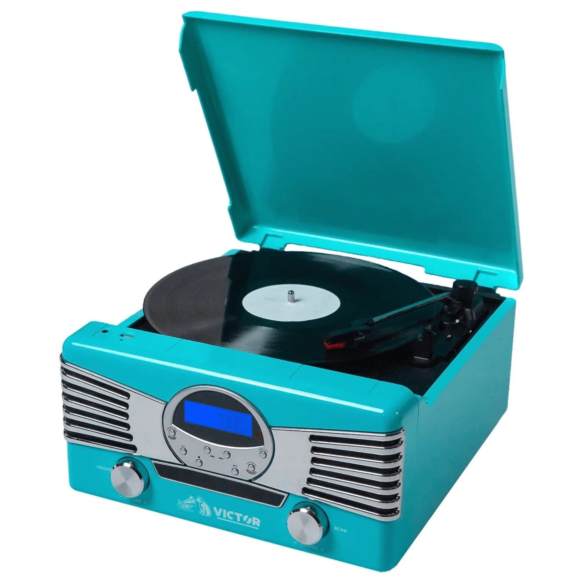Victor Diner 7-In-1 Turntable Music Center with CD & MP3 Player and Bluetooth Function