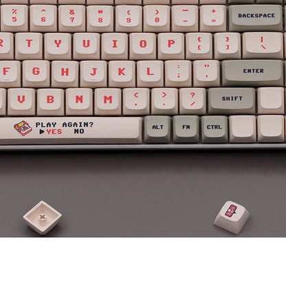 138 Keys Anime Retro Red and White Machine Keycaps Dye Sub PBT XDA Profile for MX Switch DIY Ducky Game Mechanical Keyboard