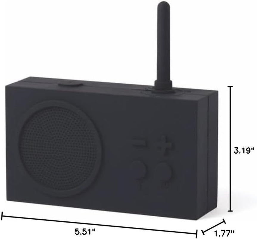 TYKHO 3 Wireless Bluetooth Speaker and FM Radio, Splashproof and Rechargeable - Black