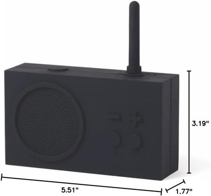 TYKHO 3 Wireless Bluetooth Speaker and FM Radio, Splashproof and Rechargeable - Black