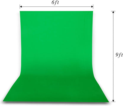Photo Video Studio 7 X 10Ft Green Screen Backdrop Stand Kit, Photography Background Support System with 6 X 9Ft 100% Cotton Muslin Chromakey Curtain