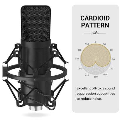 Professional Studio Recording Microphone Condenser Mic for Podcasting Streaming