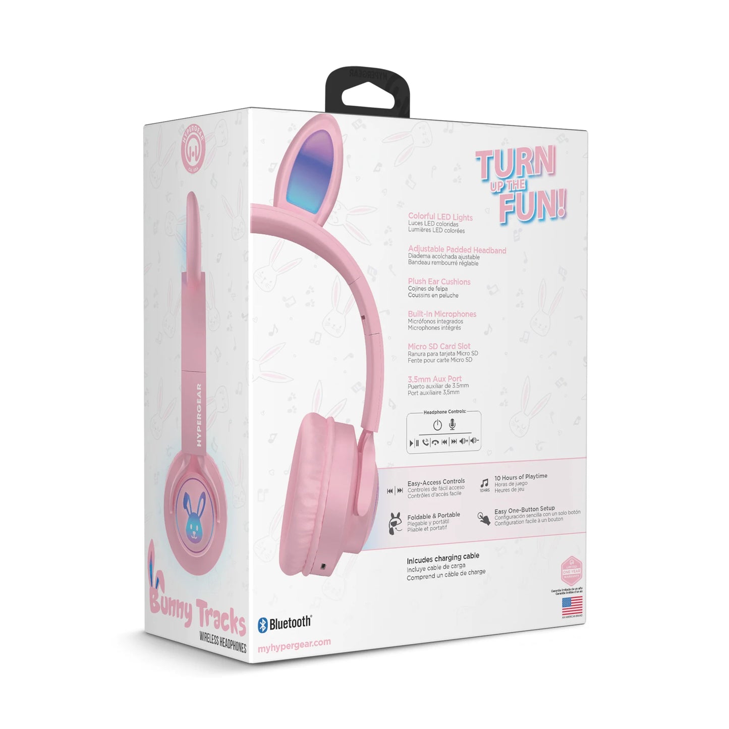 Hypergear Bunny Tracks Wireless Light-Up Headphones