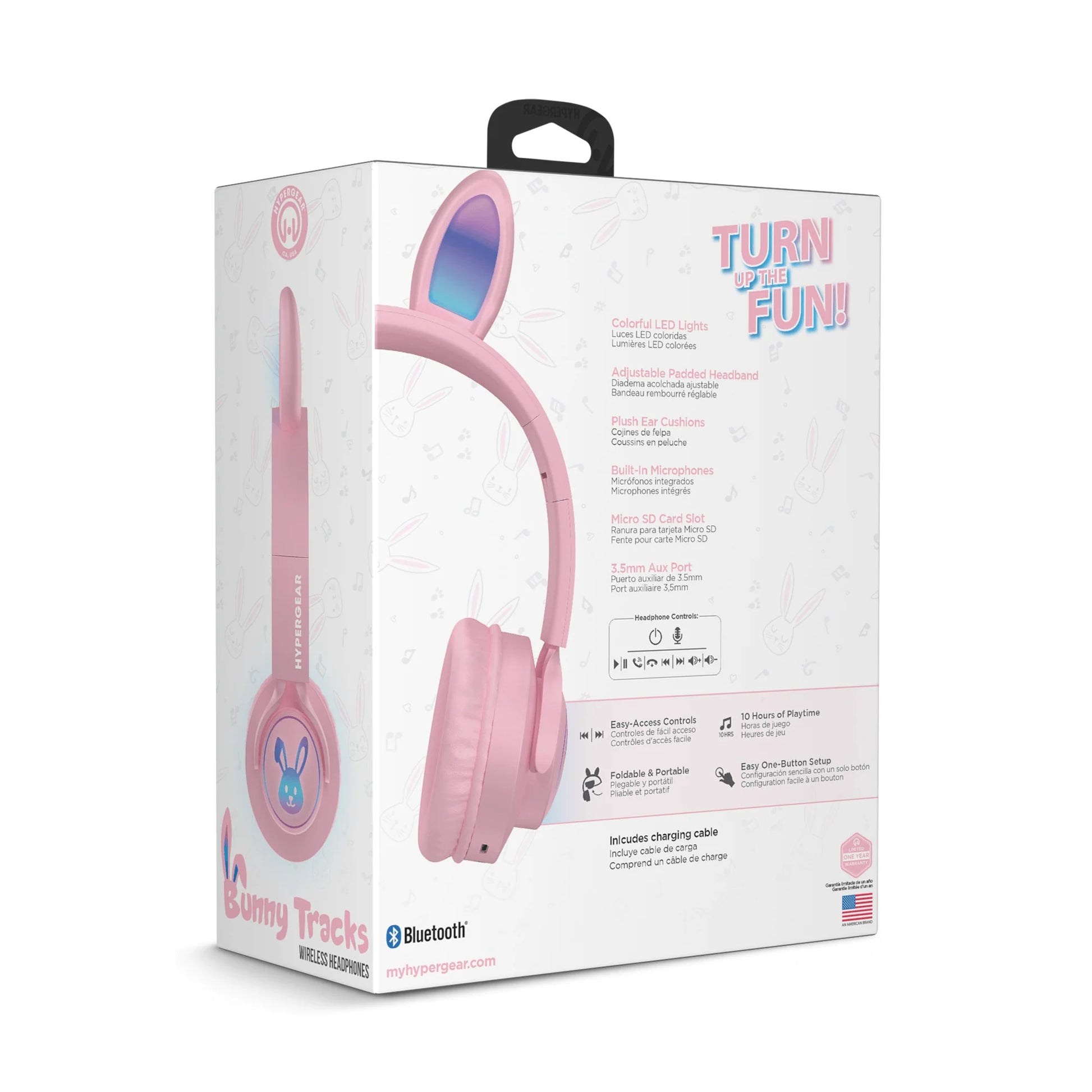 Hypergear Bunny Tracks Wireless Light-Up Headphones